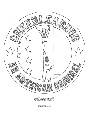 Link to the I'm All About That Base cheerleading coloring page.