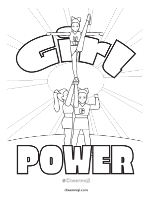 Image of one of the cheerleading coloring pages.